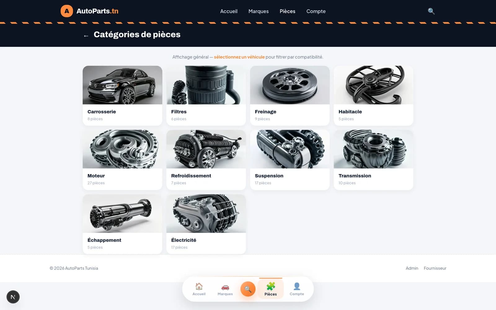 AutoParts category catalogue