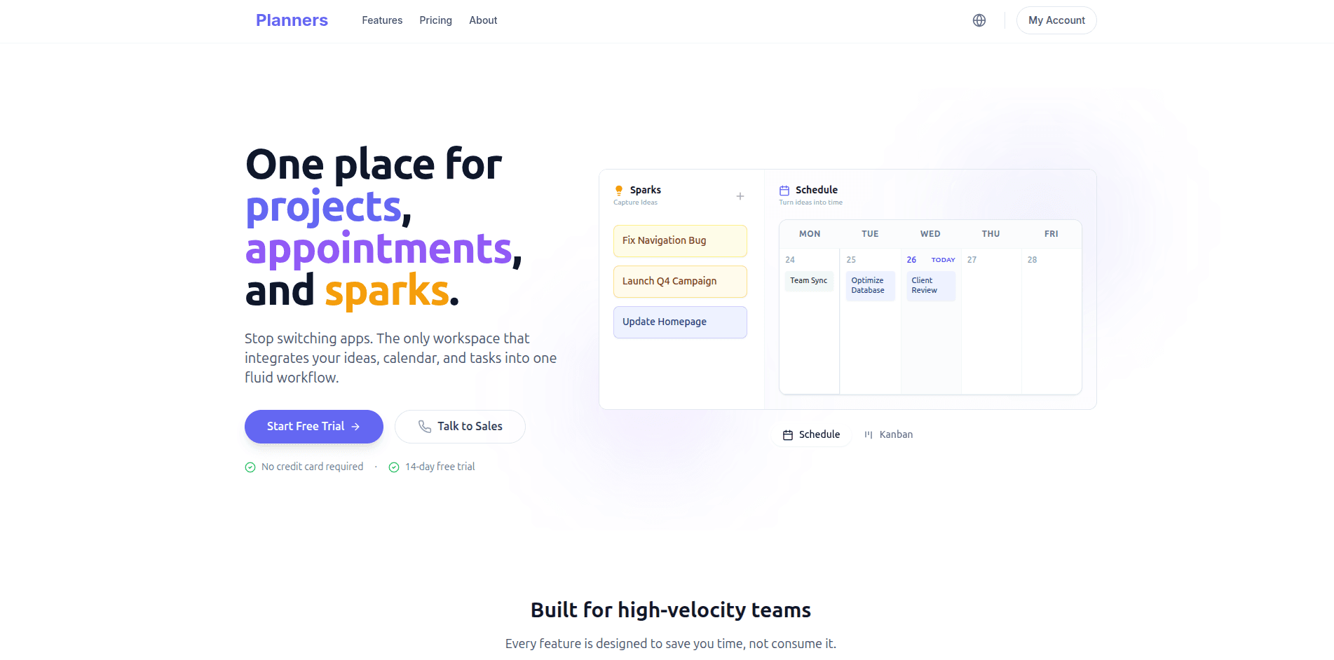 Project Management & Planning Application